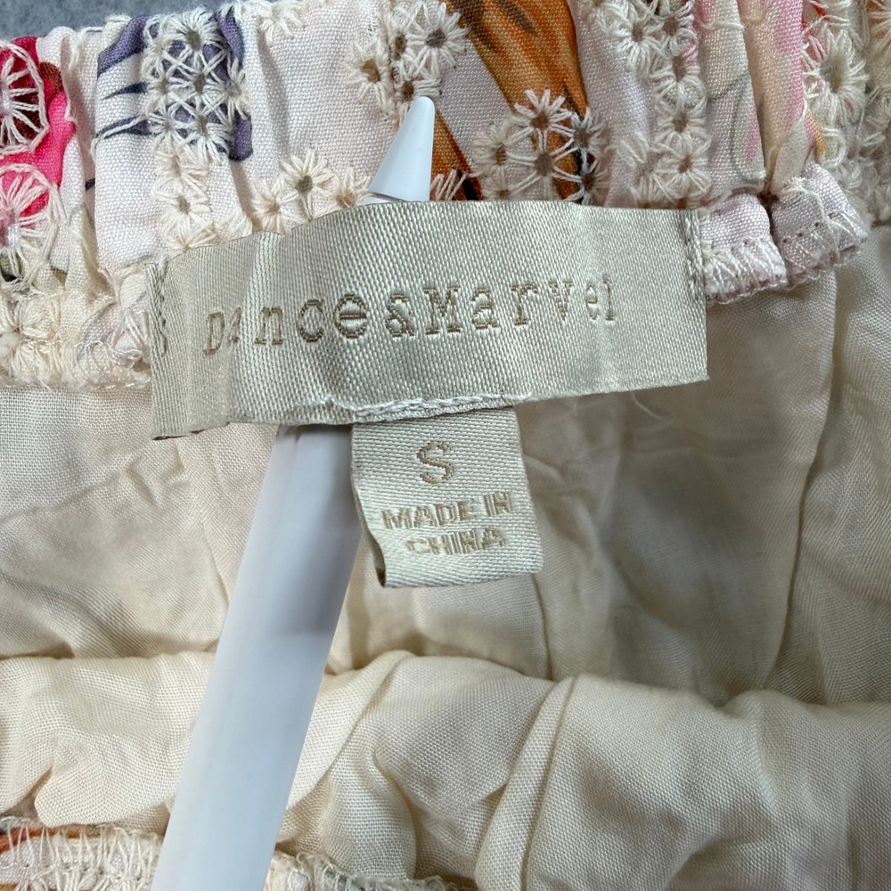 Dance & Marvel Shorts Women S Cream Floral Eyelet Ruffle Boho Soft Girl Summer - Picture 3 of 8